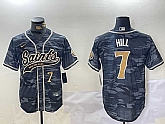 Men's New Orleans Saints #7 Taysom Hill Grey Camo With Patch Cool Base Stitched Baseball Jerseys,baseball caps,new era cap wholesale,wholesale hats