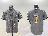 Men's New Orleans Saints #7 Taysom Hill Grey With Patch Cool Base Stitched Baseball Jerseys,baseball caps,new era cap wholesale,wholesale hats