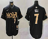 Men's New Orleans Saints #7 Taysom Hill Number Black Nola Baseball Jersey,baseball caps,new era cap wholesale,wholesale hats