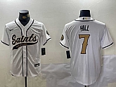 Men's New Orleans Saints #7 Taysom Hill White With Patch Cool Base Stitched Baseball Jersey,baseball caps,new era cap wholesale,wholesale hats