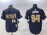 Men's New Orleans Saints #94 Cameron Jordan Number Black Nola Baseball Jersey,baseball caps,new era cap wholesale,wholesale hats