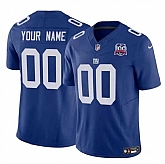 Men's New York Giants Active Player Custom Blue 2024 F.U.S.E. 100TH Season Patch Vapor Untouchable Limited Stitched Jersey,baseball caps,new era cap wholesale,wholesale hats