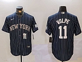 Men's New York Yankees #11 Anthony Volpe Navy Pinstripe Fashion Cool Base Jerseys,baseball caps,new era cap wholesale,wholesale hats