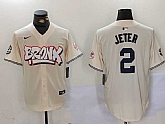 Men's New York Yankees #2 Derek Jeter Cream Limited Stitched Baseball Jersey,baseball caps,new era cap wholesale,wholesale hats