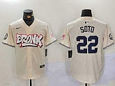 Men's New York Yankees #22 Juan Soto Cream Limited Stitched Baseball Jersey,baseball caps,new era cap wholesale,wholesale hats