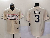 Men's New York Yankees #3 Babe Ruth Cream Limited Stitched Baseball Jerseys,baseball caps,new era cap wholesale,wholesale hats