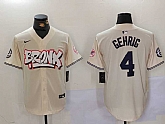 Men's New York Yankees #4 Lou Gehrig Cream Limited Stitched Baseball Jersey,baseball caps,new era cap wholesale,wholesale hats