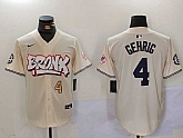 Men's New York Yankees #4 Lou Gehrig Cream Limited Stitched Baseball Jerseys,baseball caps,new era cap wholesale,wholesale hats