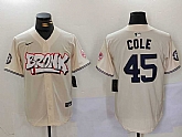 Men's New York Yankees #45 Gerrit Cole Cream Limited Stitched Baseball Jersey,baseball caps,new era cap wholesale,wholesale hats