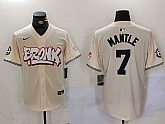 Men's New York Yankees #7 Mickey Mantle Cream Limited Stitched Baseball Jersey,baseball caps,new era cap wholesale,wholesale hats