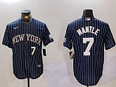 Men's New York Yankees #7 Mickey Mantle Navy Pinstripe Fashion Cool Base Jerseys,baseball caps,new era cap wholesale,wholesale hats