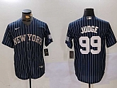 Men's New York Yankees #99 Aaron Judge Navy Pinstripe Fashion Cool Base Jersey,baseball caps,new era cap wholesale,wholesale hats