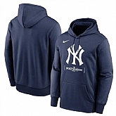 Men's New York Yankees Navy 2024 Postseason Collection Therma Pullover Hoodie,baseball caps,new era cap wholesale,wholesale hats