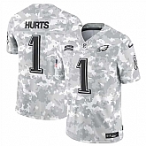 Men's Philadelphia Eagles #1 Jalen Hurts 2024 Arctic Camo Salute To Service Limited Stitched Jersey Dyin,baseball caps,new era cap wholesale,wholesale hats