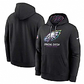 Men's Philadelphia Eagles Black 2024 Crucial Catch Club Pullover Hoodie,baseball caps,new era cap wholesale,wholesale hats