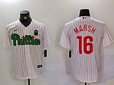 Men's Philadelphia Phillies #16 Brandon Marsh White Green Cool Base Stitched Jersey,baseball caps,new era cap wholesale,wholesale hats