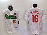 Men's Philadelphia Phillies #16 Brandon Marsh White Green Cool Base Stitched Jerseys,baseball caps,new era cap wholesale,wholesale hats