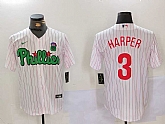 Men's Philadelphia Phillies #3 Bryce Harper White Green Cool Base Stitched Jersey,baseball caps,new era cap wholesale,wholesale hats