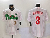 Men's Philadelphia Phillies #3 Bryce Harper White Green Cool Base Stitched Jerseys,baseball caps,new era cap wholesale,wholesale hats