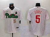 Men's Philadelphia Phillies #5 Bryson Stott White Green Cool Base Stitched Jerseys,baseball caps,new era cap wholesale,wholesale hats