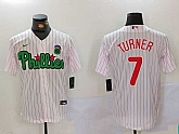 Men's Philadelphia Phillies #7 Trea Turner White Green Cool Base Stitched Jersey,baseball caps,new era cap wholesale,wholesale hats