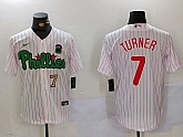 Men's Philadelphia Phillies #7 Trea Turner White Green Cool Base Stitched Jerseys,baseball caps,new era cap wholesale,wholesale hats