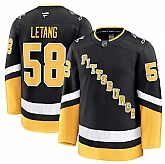 Men's Pittsburgh Penguins #58 Kris Letang Black 2024-25 Alternate Stitched Hockey Jersey Dzhi,baseball caps,new era cap wholesale,wholesale hats