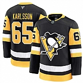 Men's Pittsburgh Penguins #65 Erik Karlsson Black 2024-25 Home Stitched Hockey Jersey Dzhi,baseball caps,new era cap wholesale,wholesale hats