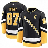 Men's Pittsburgh Penguins #87 Sidney Crosby Black 2024-25 Alternate Stitched Hockey Jersey Dzhi,baseball caps,new era cap wholesale,wholesale hats