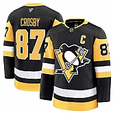 Men's Pittsburgh Penguins #87 Sidney Crosby Black 2024-25 Home Stitched Hockey Jersey Dzhi,baseball caps,new era cap wholesale,wholesale hats