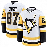 Men's Pittsburgh Penguins #87 Sidney Crosby White 2024-25 Away Stitched Hockey Jersey Dzhi,baseball caps,new era cap wholesale,wholesale hats