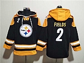 Men's Pittsburgh Steelers #2 Justin Fields Black Ageless Must-Have Lace-Up Pullover Hoodie,baseball caps,new era cap wholesale,wholesale hats