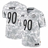 Men's Pittsburgh Steelers #90 T. J. Watt 2024 Arctic Camo Salute To Service Limited Stitched Jersey Dyin,baseball caps,new era cap wholesale,wholesale hats