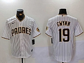 Men's San Diego Padres #19 Tony Gwynn White Team Logo Stitched Cool Base Nike Jersey,baseball caps,new era cap wholesale,wholesale hats