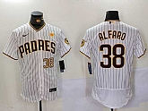 Men's San Diego Padres #38 Jorge Alfaro White With PS Patch Stitched Flex Base Jerseys,baseball caps,new era cap wholesale,wholesale hats