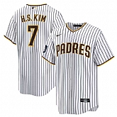 Men's San Diego Padres #7 Ha Seong Kim White Stitched MLB Cool Base Nike White Jersey,baseball caps,new era cap wholesale,wholesale hats