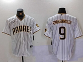 Men's San Diego Padres #9 Jake Cronenworth White Team Logo Stitched MLB Cool Base Nike Jersey,baseball caps,new era cap wholesale,wholesale hats