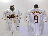 Men's San Diego Padres #9 Jake Cronenworth White Team Logo Stitched MLB Cool Base Nike Jerseys,baseball caps,new era cap wholesale,wholesale hats