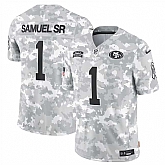 Men's San Francisco 49ers #1 Deebo Samuel Sr 2024 Arctic Camo Salute To Service Limited Stitched Jersey Dyin,baseball caps,new era cap wholesale,wholesale hats