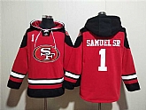 Men's San Francisco 49ers #1 Deebo Samuel Sr Red Black Ageless Must-Have Lace-Up Pullover Hoodie,baseball caps,new era cap wholesale,wholesale hats