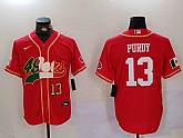 Men's San Francisco 49ers #13 Brock Purdy Red With Patch Cool Base Stitched Baseball Jerseys,baseball caps,new era cap wholesale,wholesale hats