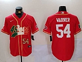 Men's San Francisco 49ers #54 Fred Warner Red With Patch Cool Base Stitched Baseball Jerseys,baseball caps,new era cap wholesale,wholesale hats