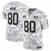 Men's San Francisco 49ers #80 Jerry Rice 2024 Arctic Camo Salute To Service Limited Stitched Jersey Dyin,baseball caps,new era cap wholesale,wholesale hats