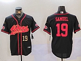 Men's San Francisco 49ers#19 Deebo Samuel Black With Patch Cool Base Stitched Baseball Jerseys,baseball caps,new era cap wholesale,wholesale hats