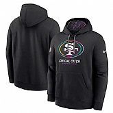 Men's San Francisco 49ers Black 2024 Crucial Catch Club Pullover Hoodie,baseball caps,new era cap wholesale,wholesale hats