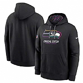 Men's Seattle Seahawks Black 2024 Crucial Catch Club Pullover Hoodie,baseball caps,new era cap wholesale,wholesale hats