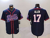 Mens Buffalo Bills #17 Josh Allen Navy Team Cool Base Stitched Baseball Jersey,baseball caps,new era cap wholesale,wholesale hats