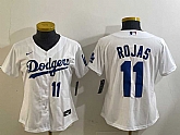 Women's Los Angeles Dodgers #11 Miguel Rojas Number White Cool Base Stitched Jerseys,baseball caps,new era cap wholesale,wholesale hats