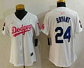 Women's Los Angeles Dodgers #24 Kobe Bryant White Pink With Patch Limited Stitched Jersey,baseball caps,new era cap wholesale,wholesale hats