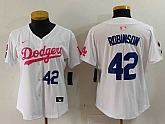 Women's Los Angeles Dodgers #42 Jackie Robinson White Pink With Patch Limited Stitched Jerseys,baseball caps,new era cap wholesale,wholesale hats